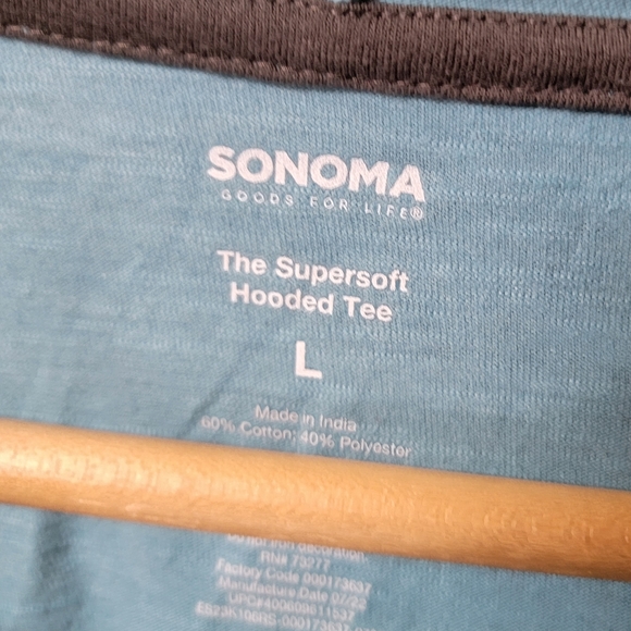 NWT men's The Supertsoft Hooded Tee by Sonoma lightweight in blue brand new! - Picture 5 of 5